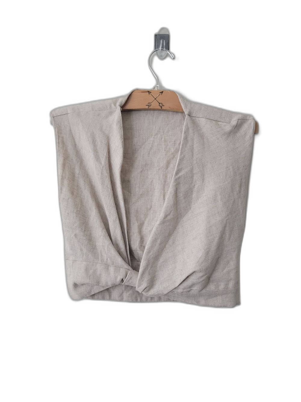 Zara Neutral Twist Front Crop Top Tan Size M Scandinavian
